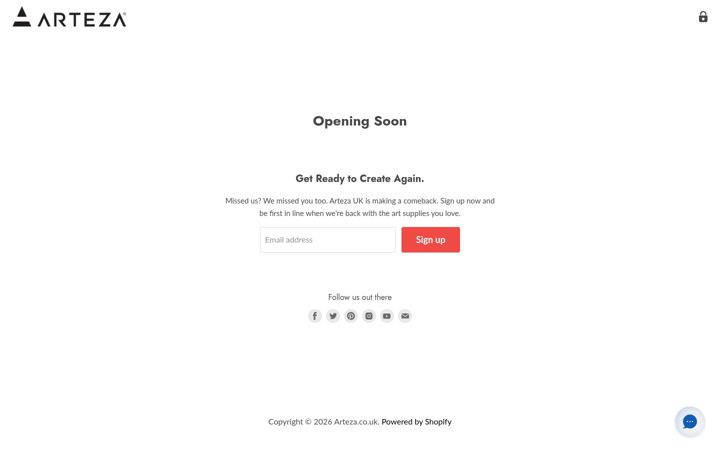 Screenshot of arteza.co.uk