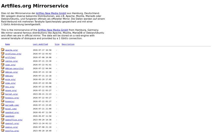 Screenshot of artfiles.org