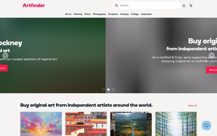 Screenshot of artfinder.com