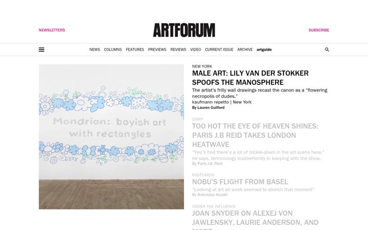 Ekrano kopija artforum.com