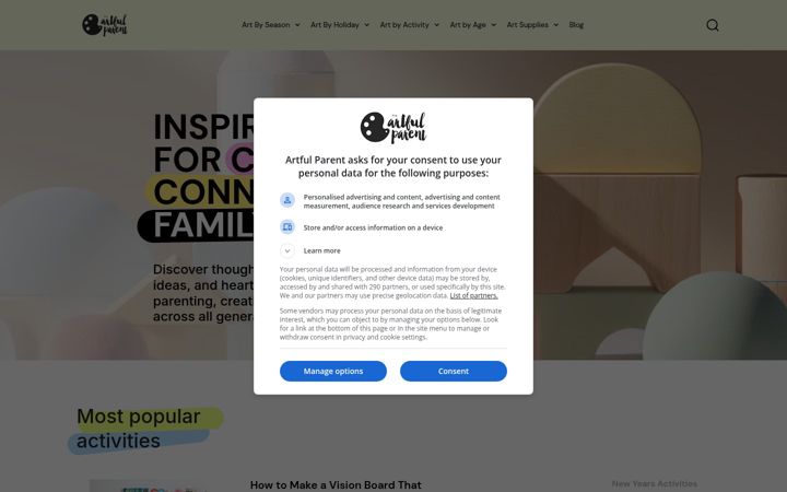 Ekrānuzņēmums no artfulparent.com
