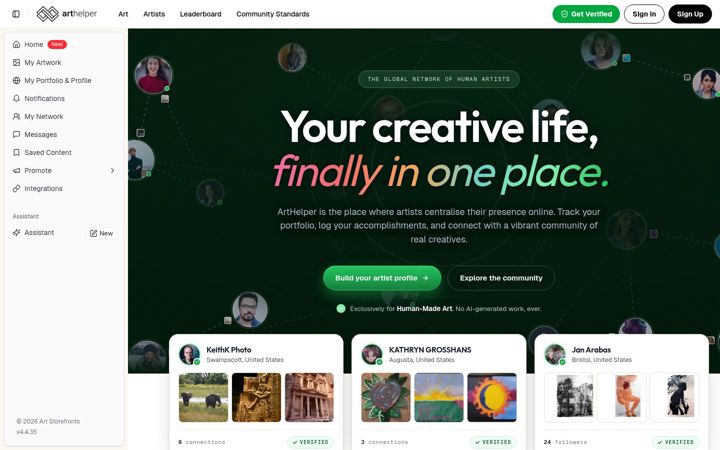 Ekrānuzņēmums no arthelper.com