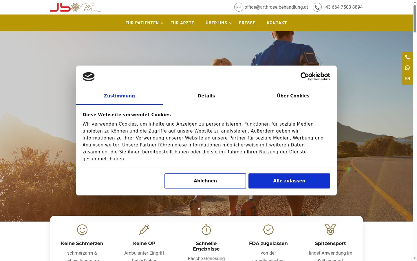 Screenshot van de toestemmingsbanner zoals getoond vóór enige interactie