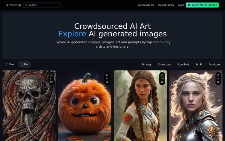 Screenshot of arthub.ai