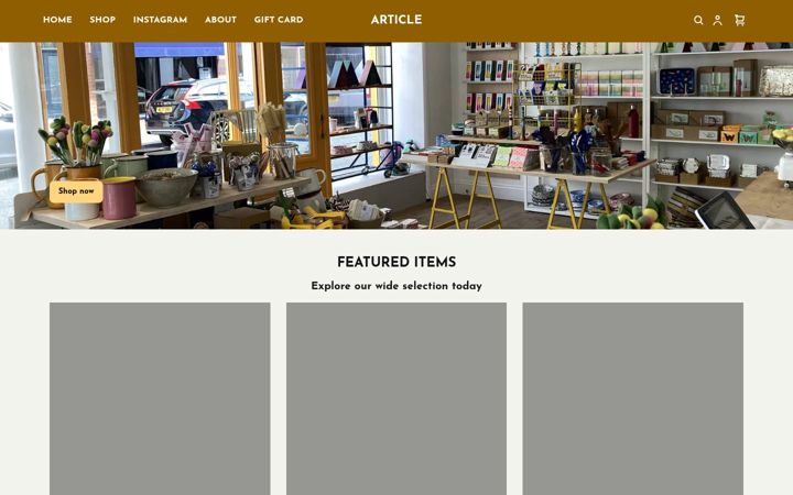 Skjámynd af article-store.co.uk