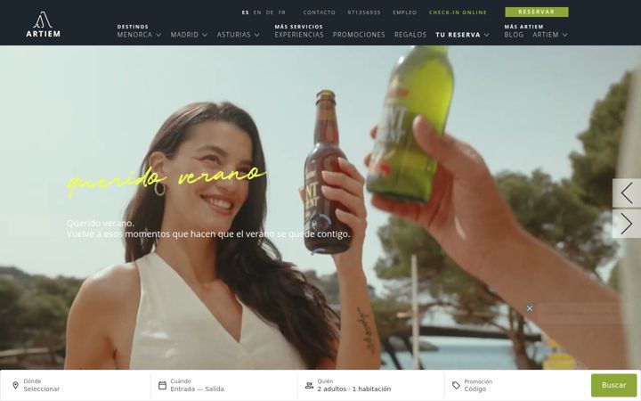 Screenshot of artiemhotels.com