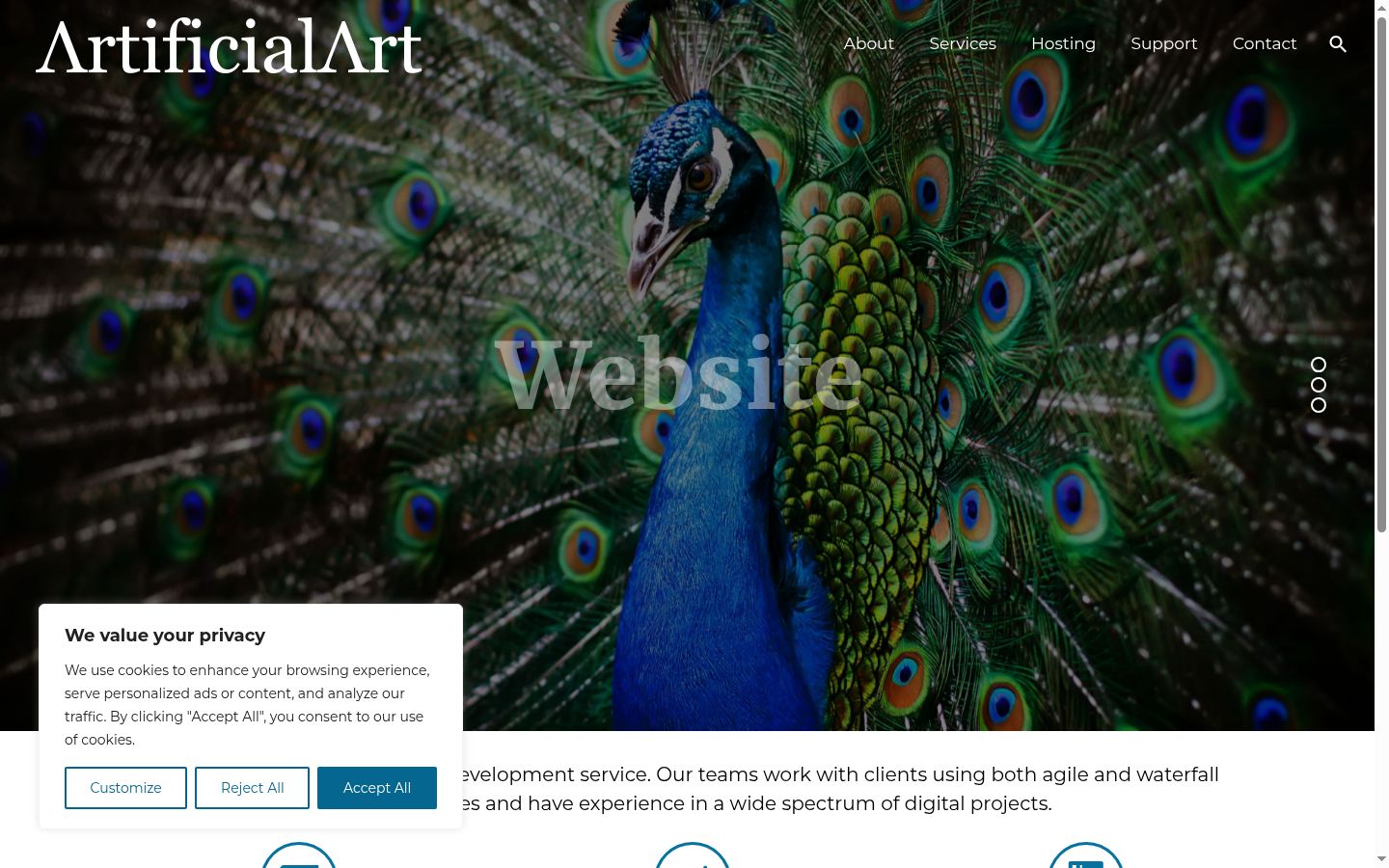 Screenshot del banner di consenso mostrato prima di qualsiasi interazione