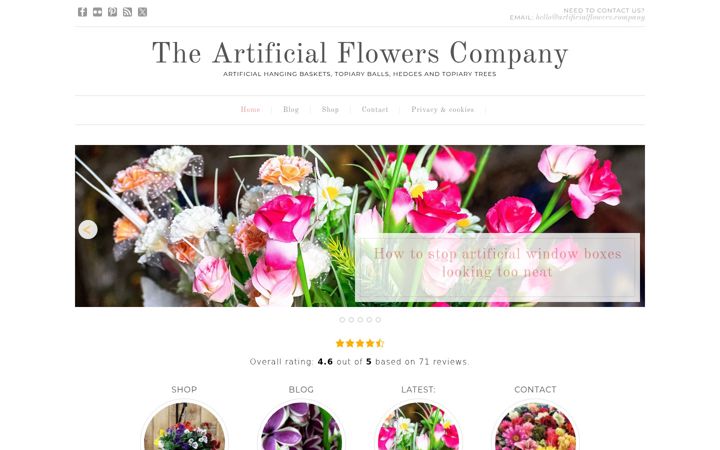 Screenshot of artificialflowers.company
