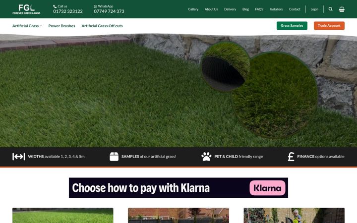 Snímek obrazovky artificialgrass4less.uk