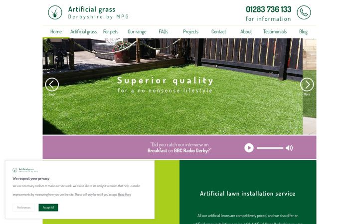 Snímek obrazovky artificialgrassderbyshire.co.uk