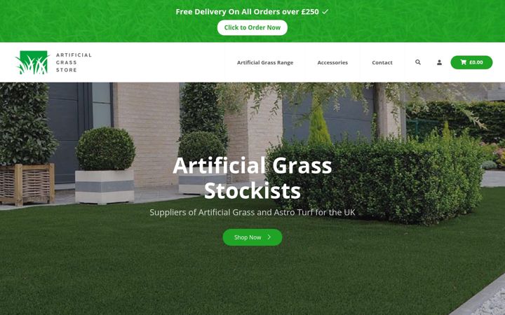 Screenshot του artificialgrassstore.uk