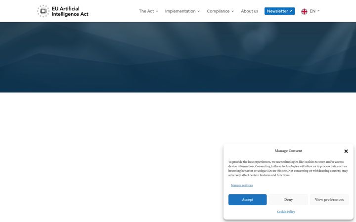 Screenshot ta' artificialintelligenceact.eu
