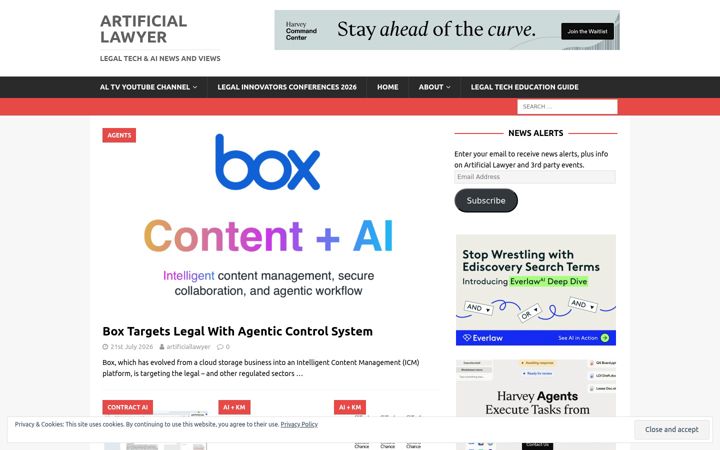 Screenshot of artificiallawyer.com