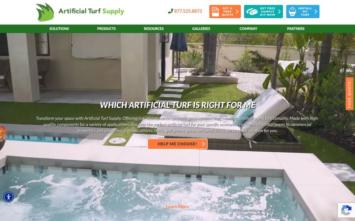 Posnetek zaslona artificialturfsupply.com
