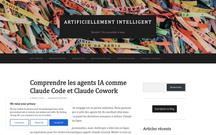 Screenshot von artificiellementintelligent.eu