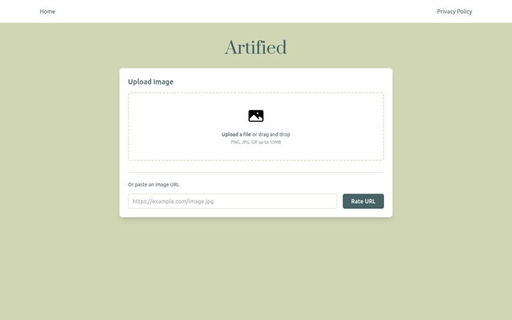 Screenshot of artified.ai