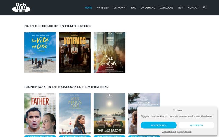 Screenshot von artifilm.nl