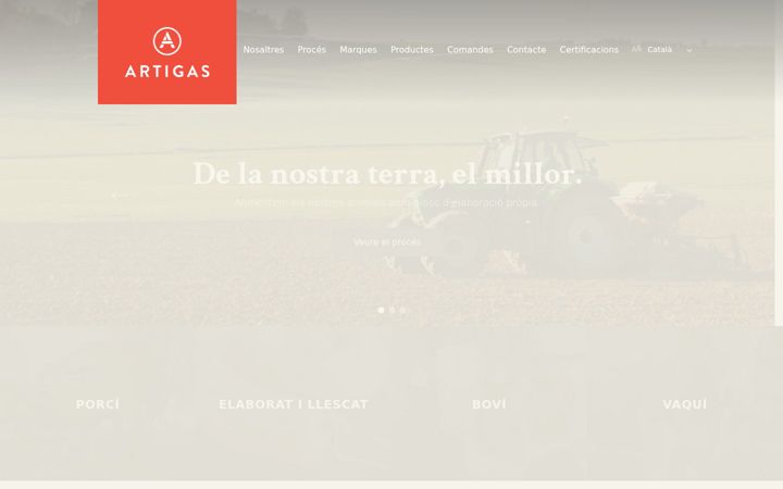 Snímek obrazovky artigasalimentaria.com