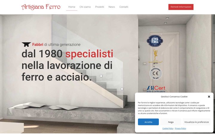 Ekrano kopija artigianaferro.info