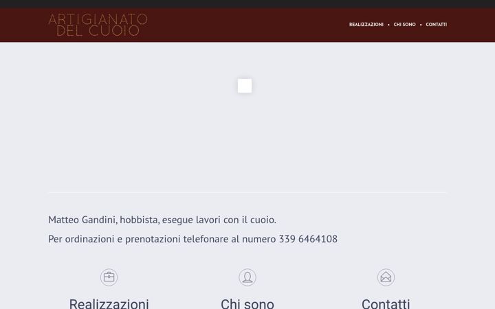 Ekrano kopija artigianatodelcuoio.it