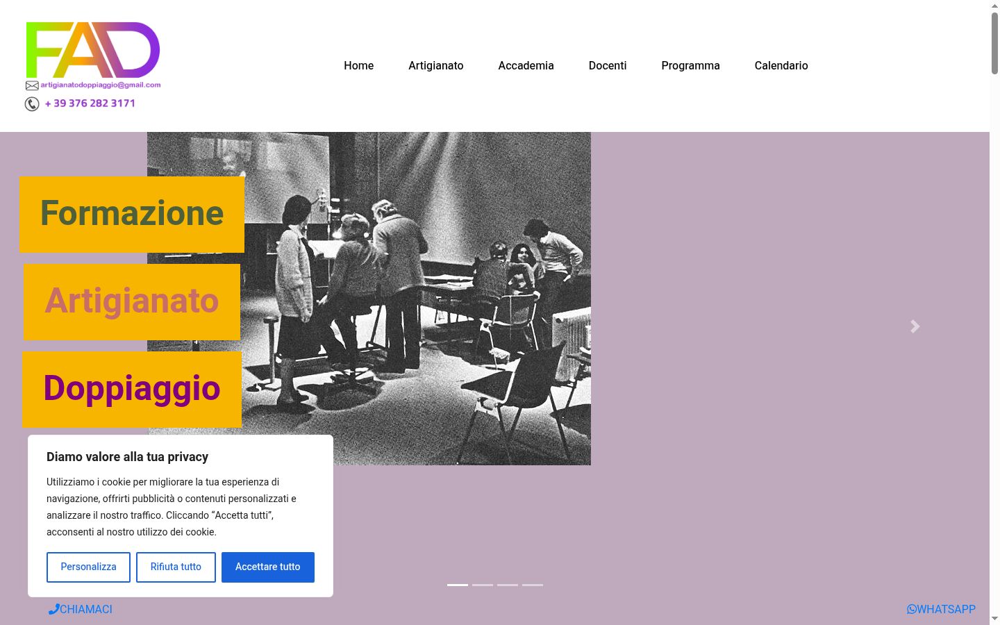 Screenshot del banner di consenso mostrato prima di qualsiasi interazione