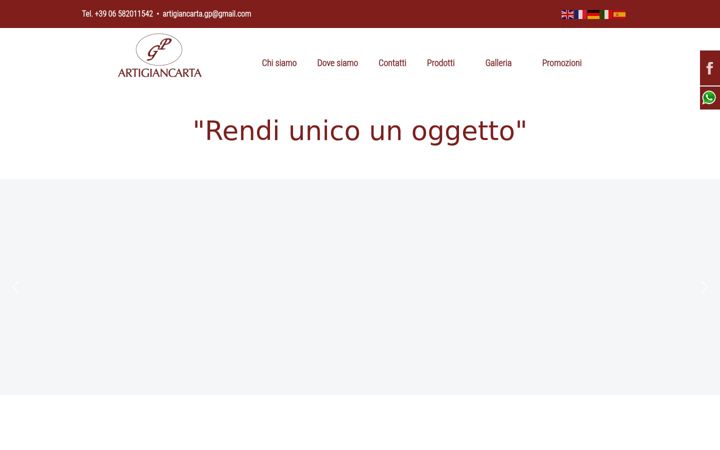 Ekrano kopija artigiancartagp.it