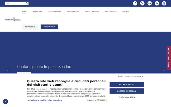 Ekrano kopija artigiani.sondrio.it