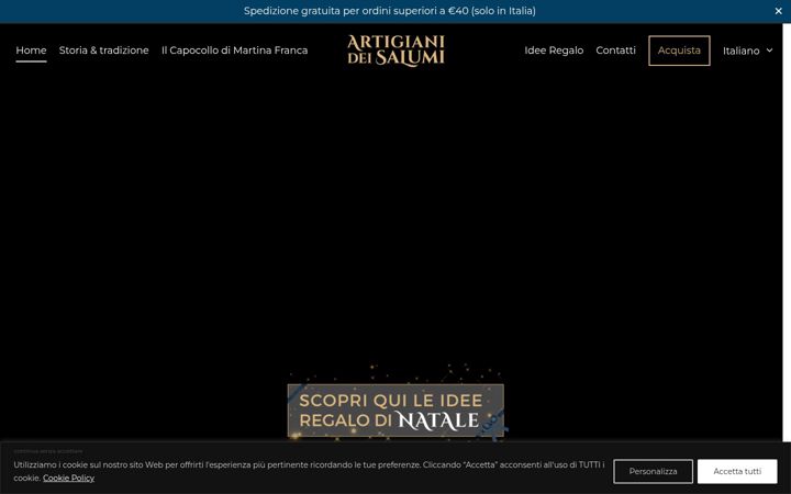 Captura de ecrã de artigianideisalumi.it