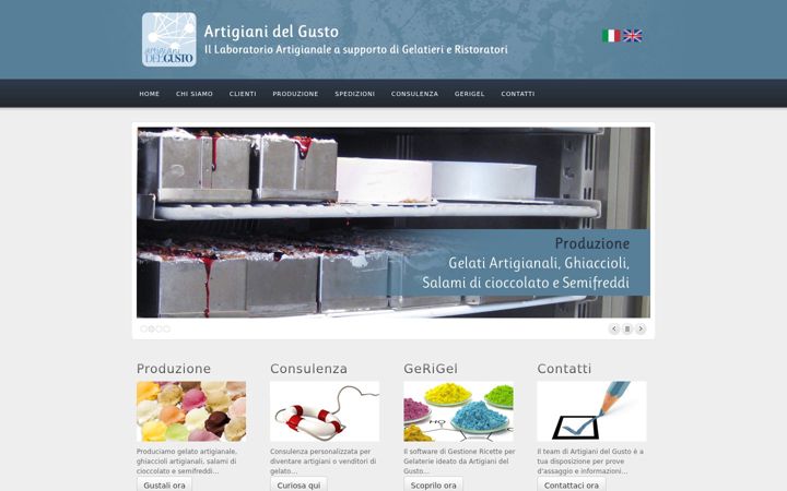 Screenshot stránky artigianidelgustoverona.it