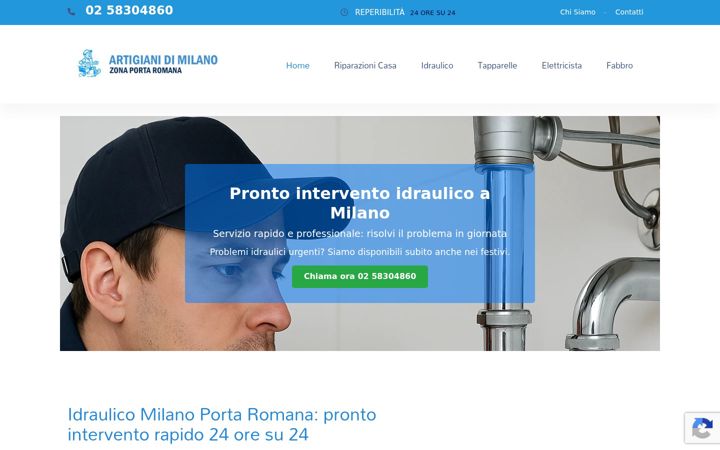 Snímek obrazovky artigianidimilano.com
