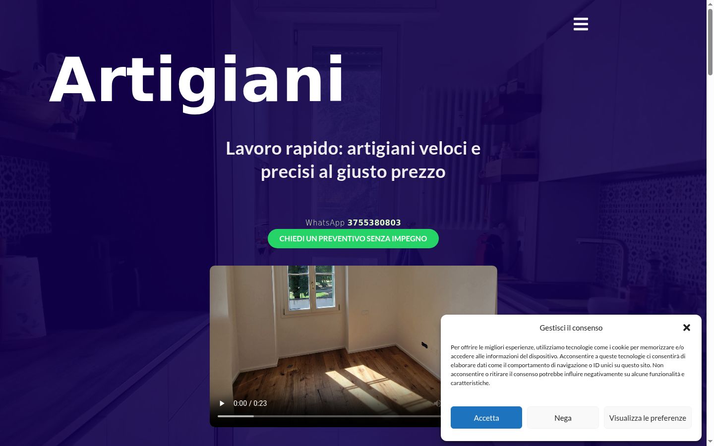 Képernyőkép a bármilyen interakció előtt megjelenő hozzájárulási bannerről
