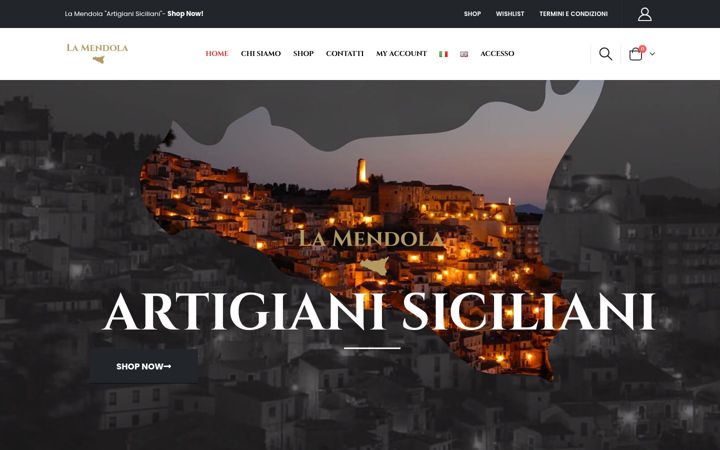 Snímek obrazovky artigianisiciliani.com
