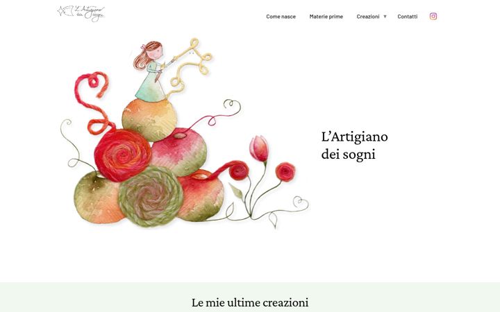 Snímek obrazovky artigianodeisogni.com