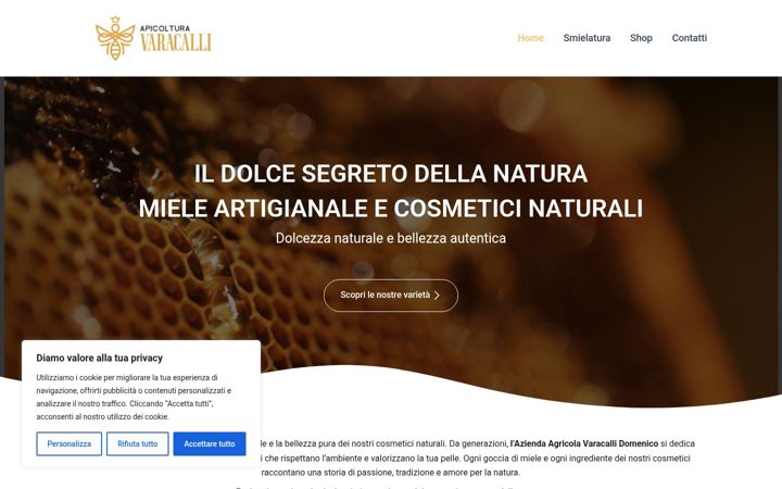 Posnetek zaslona artigianodelmiele.com