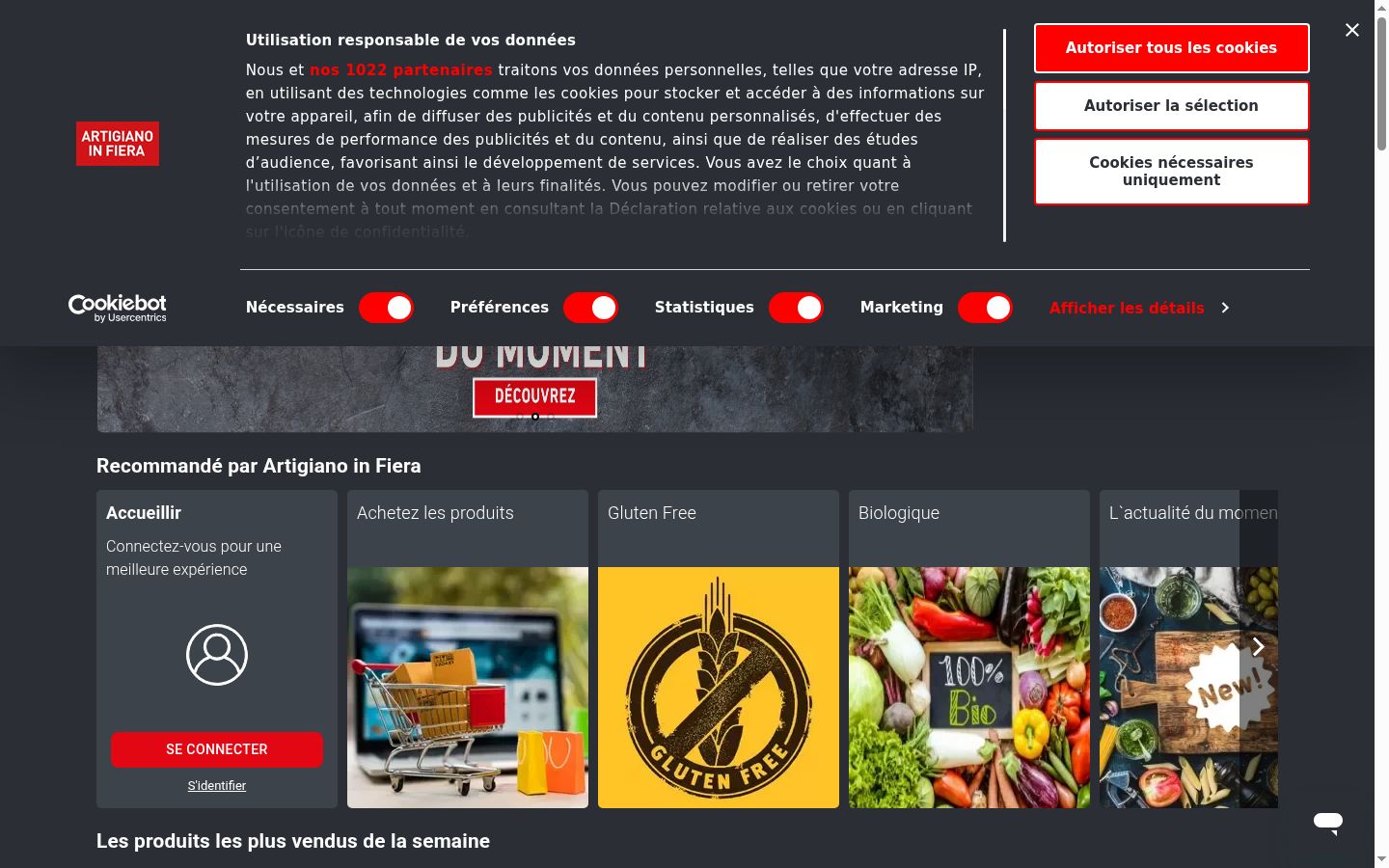 Screenshot of the consent banner shown before any interaction