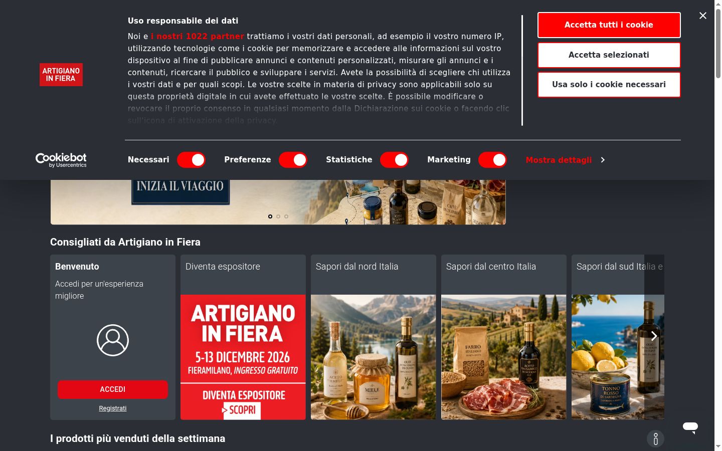 Screenshot of the consent banner shown before any interaction