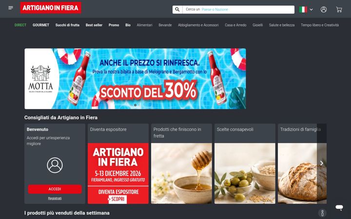 Screenshot of artigianoinfiera.it