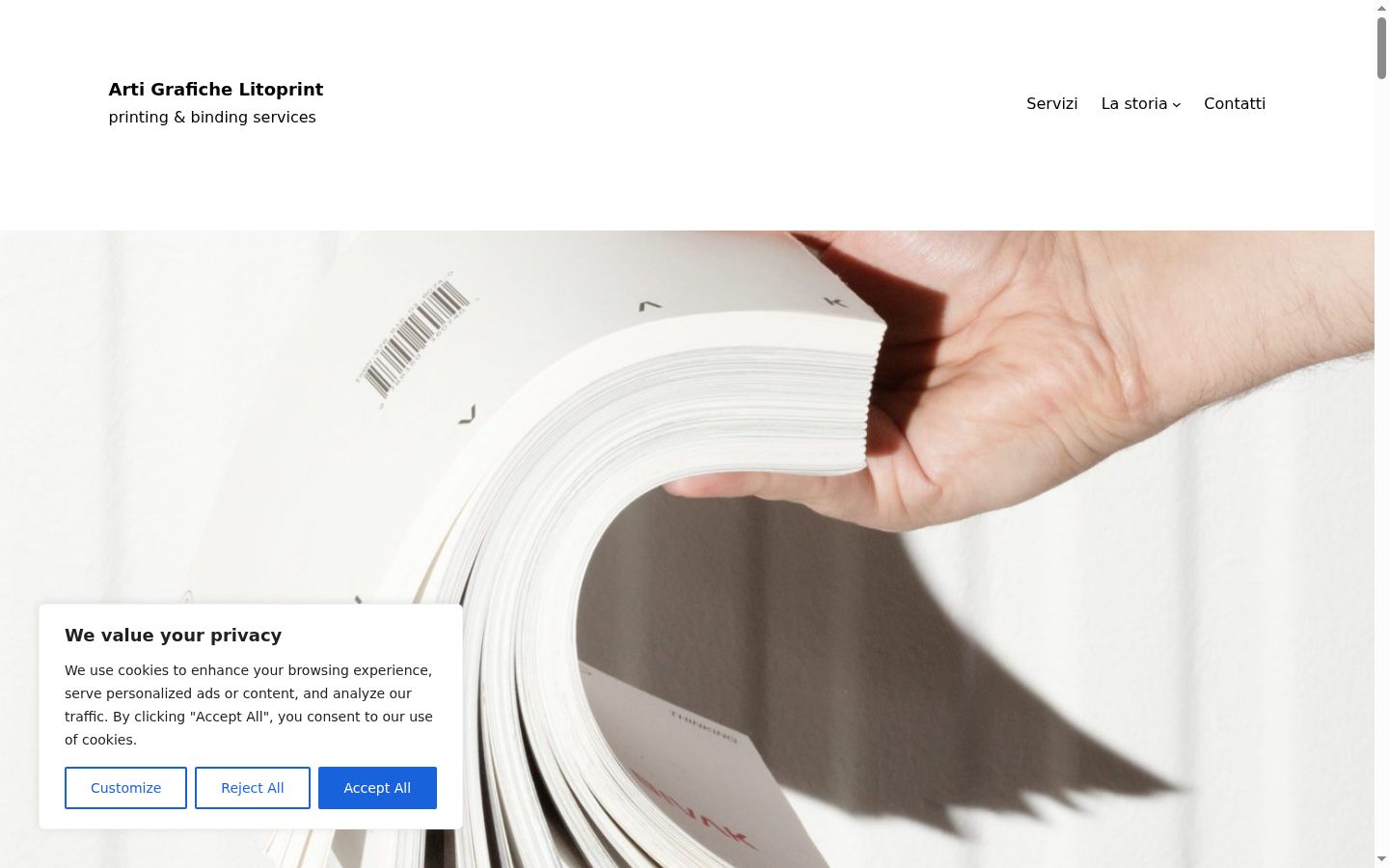 Screenshot of the consent banner shown before any interaction