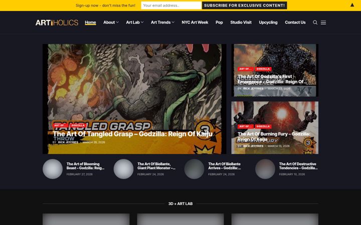 Screenshot van artiholics.com