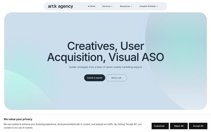 Screenshot of artik.agency
