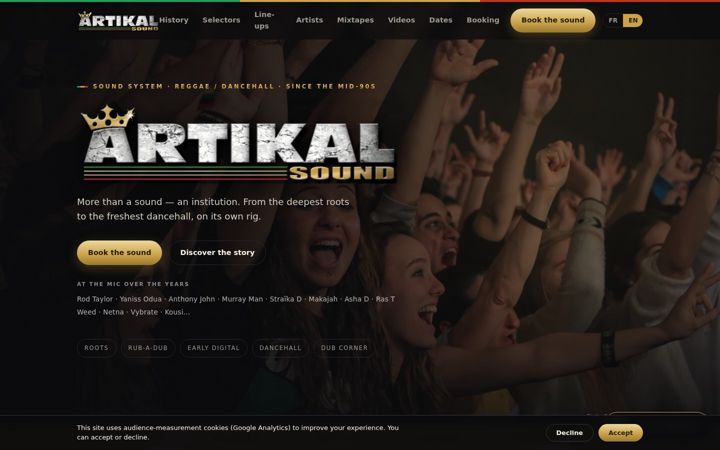 Posnetek zaslona artikalsound.com