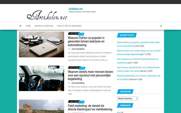 Ekrano kopija artikelen.net