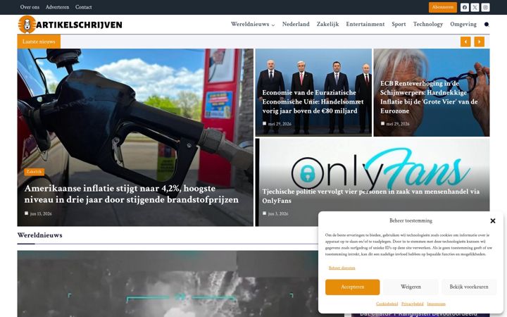 Ekrānuzņēmums no artikelschrijven.nl
