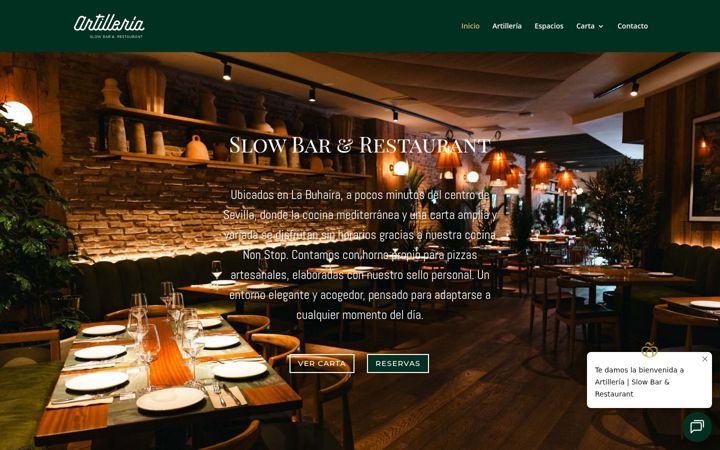 Posnetek zaslona artilleriarestaurante.com