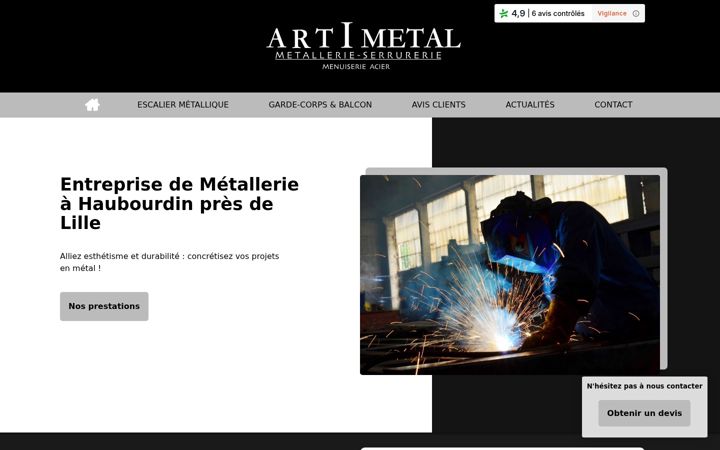 Skjámynd af artimetal-avis.fr