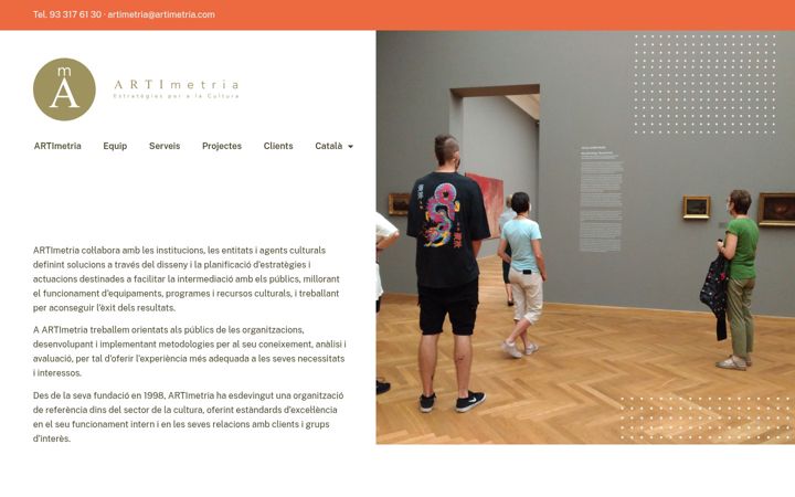 Posnetek zaslona artimetria.com