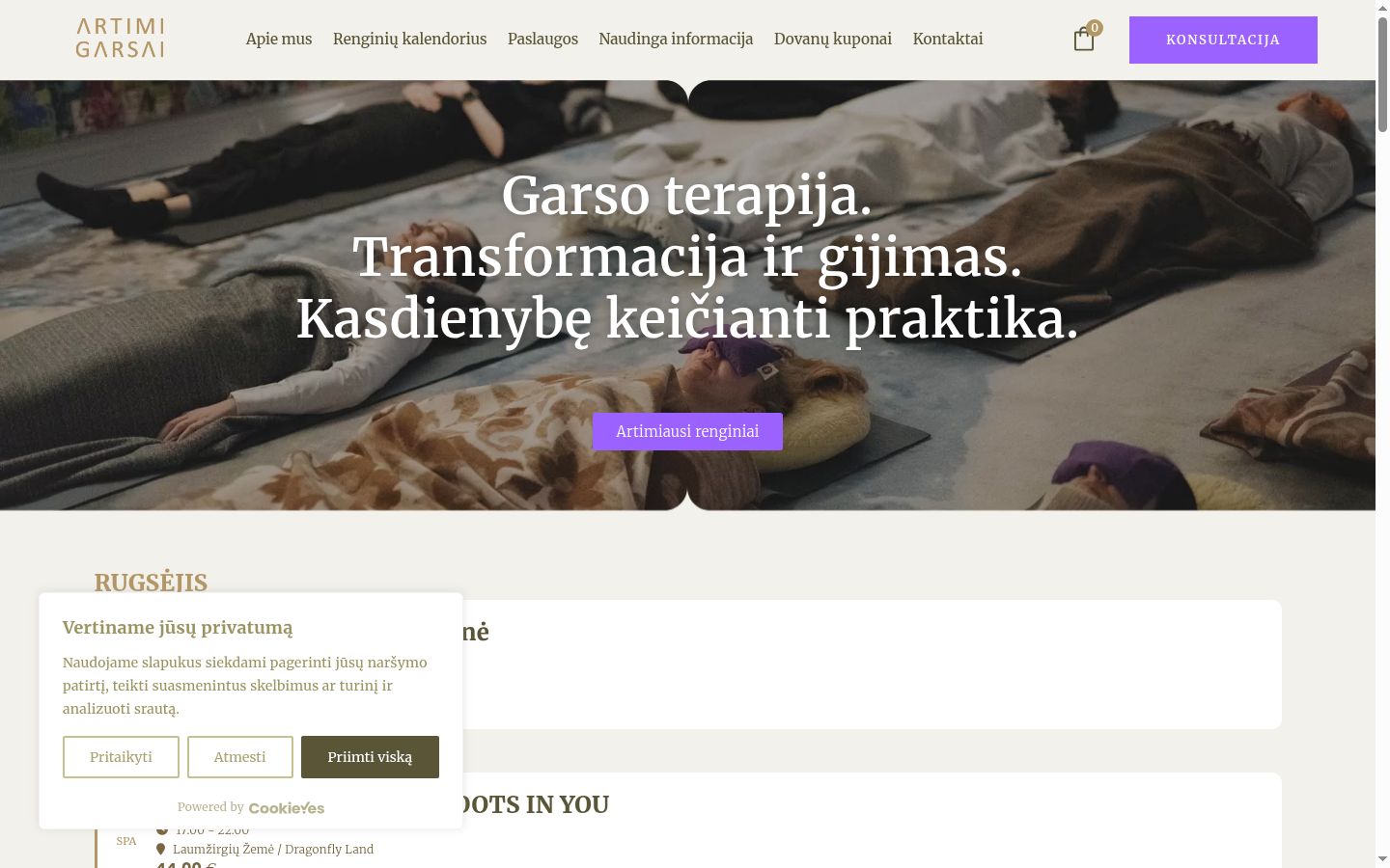 Screenshot tal-banner tal-kunsens muri qabel kwalunkwe interazzjoni