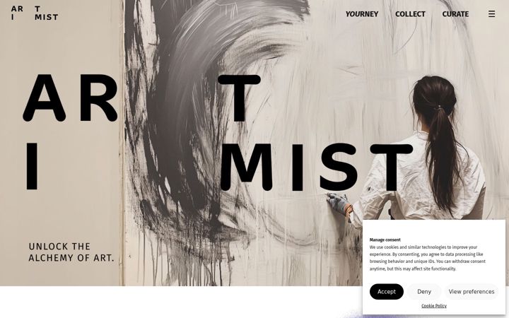 Skjámynd af artimist.org