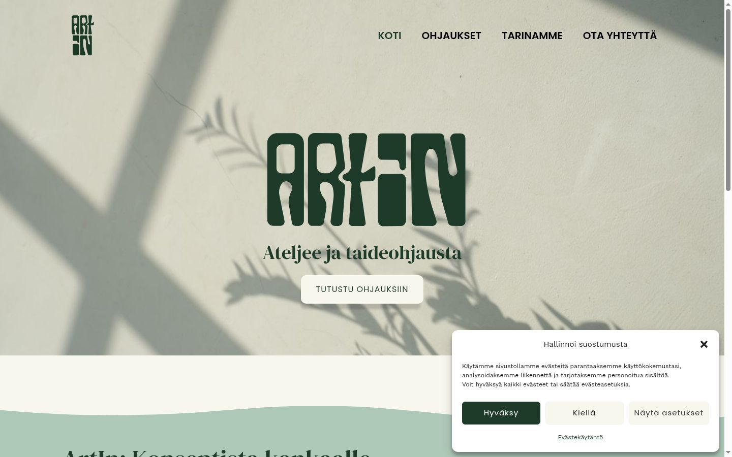 Screenshot tal-banner tal-kunsens muri qabel kwalunkwe interazzjoni