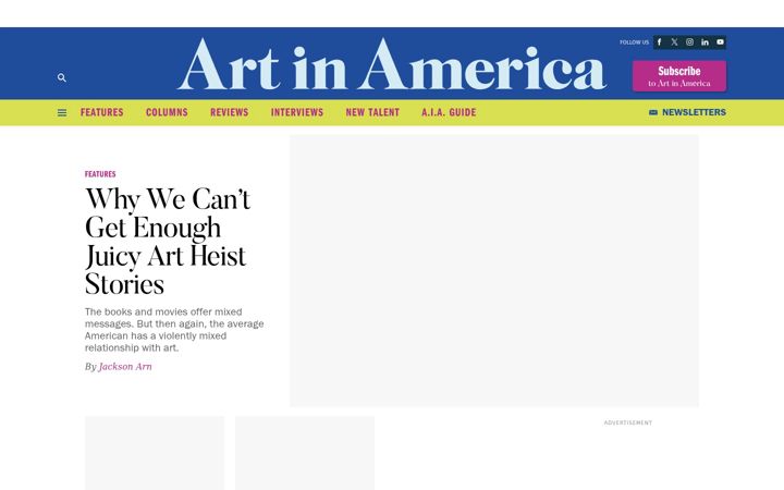 Screenshot of artinamericamagazine.com